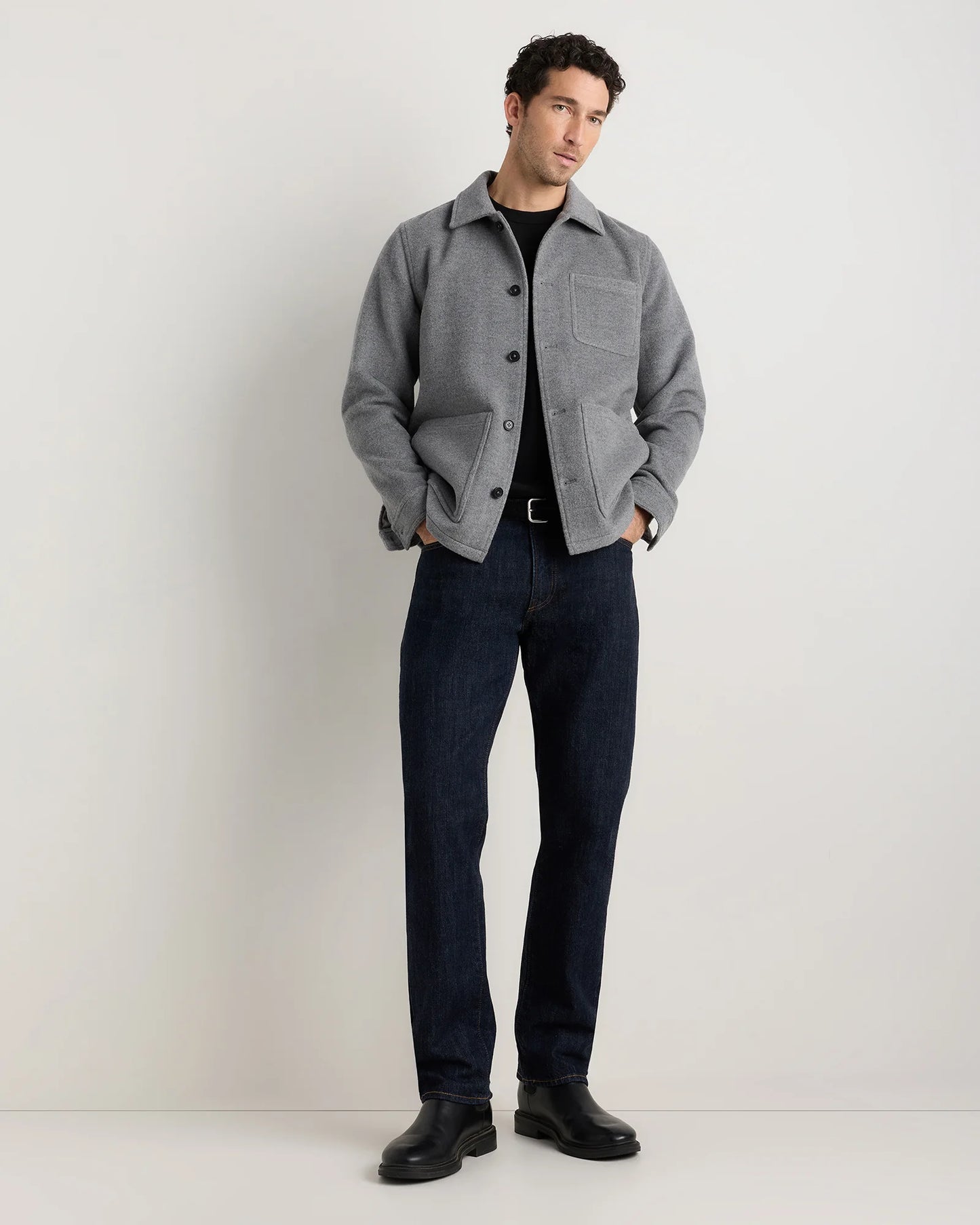 Wool Cashmere Chore Jacket - S / Black