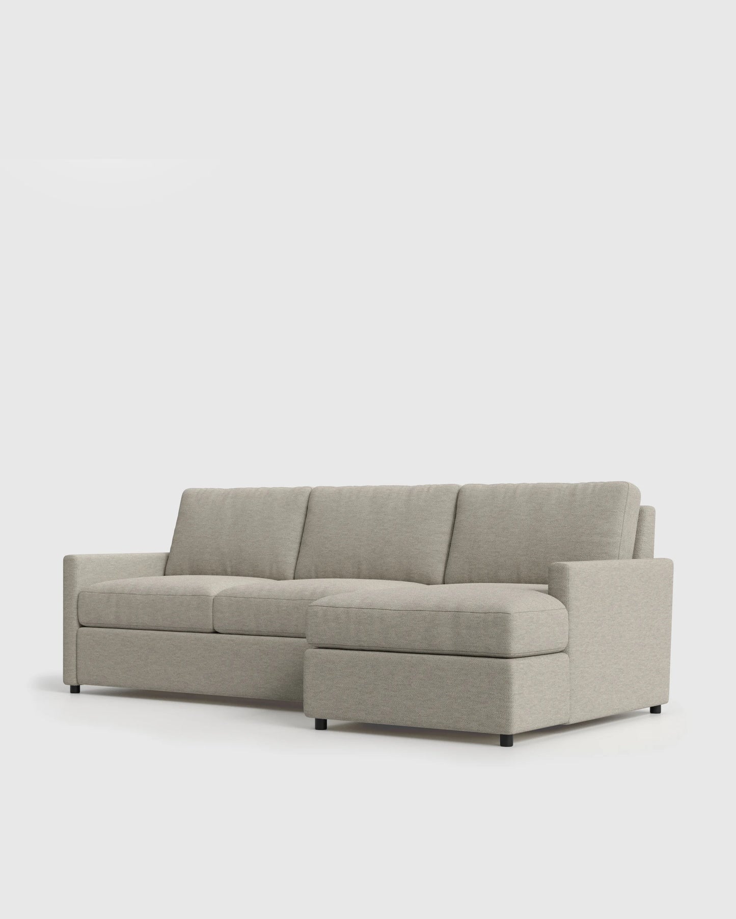 Brennan Chaise Sectional in Performance Basketweave - Right Arm / Flax