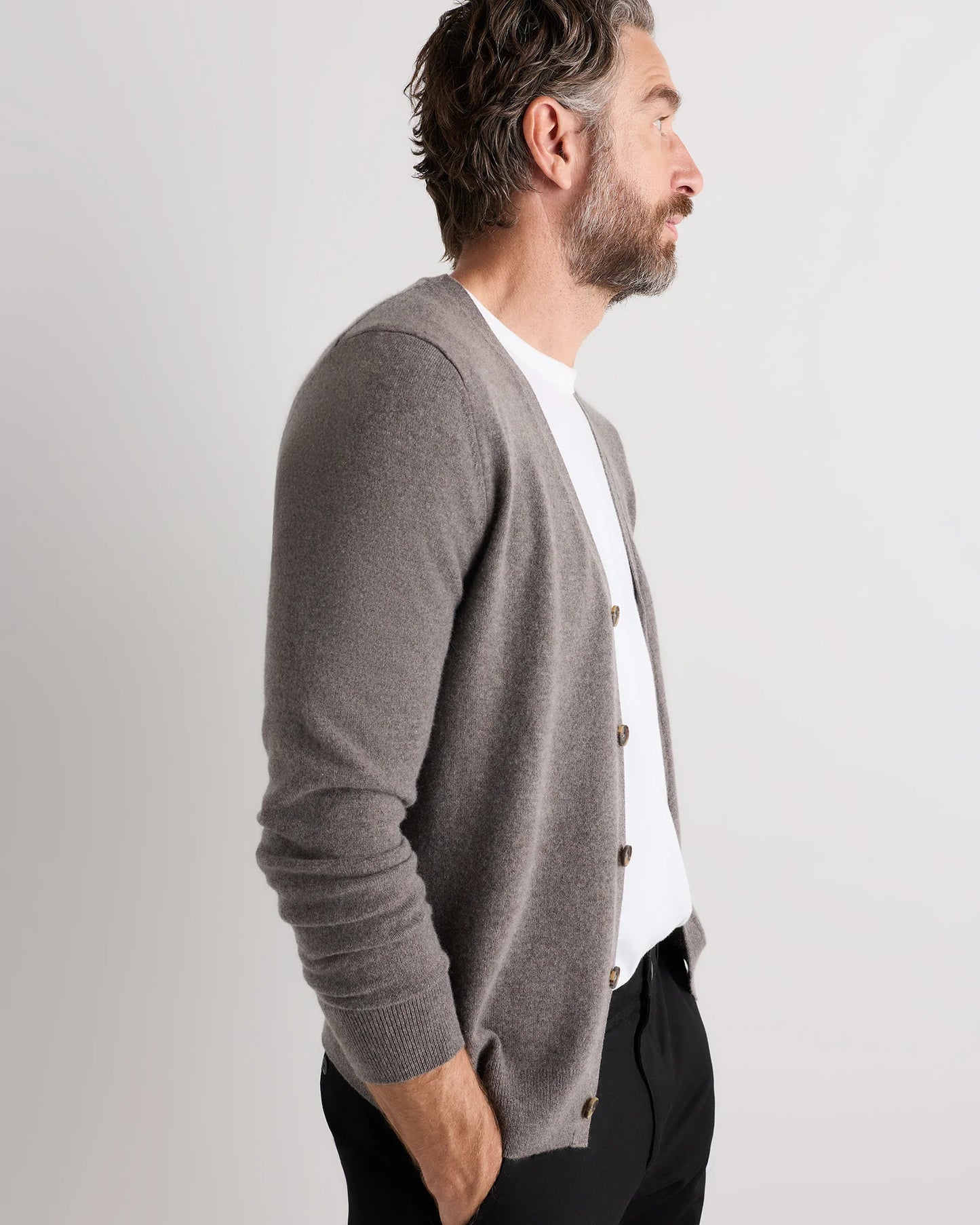 Mongolian Cashmere Cardigan Sweater - S / True Navy