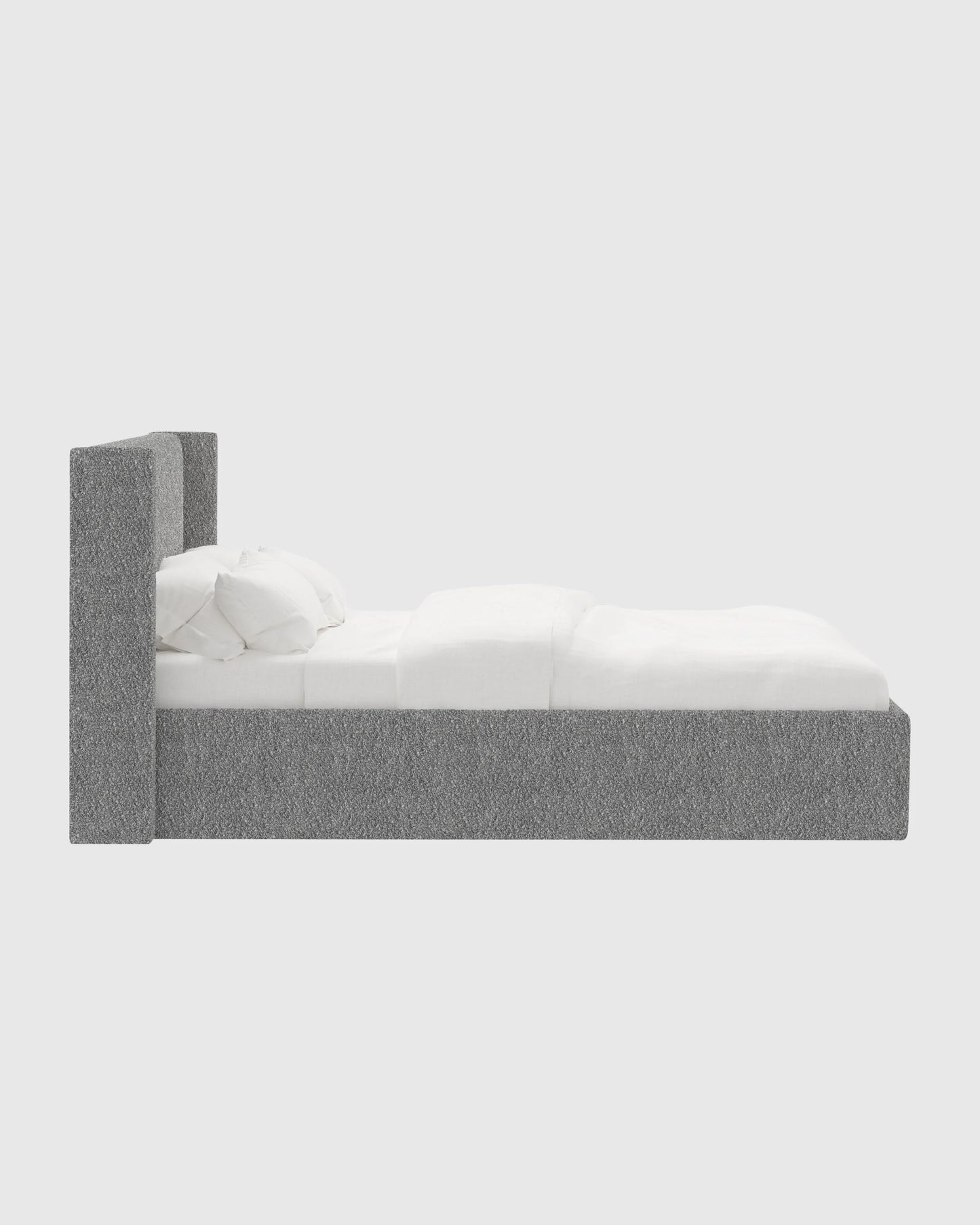 Plush Boucle Wingback Bed - Full / Ivory