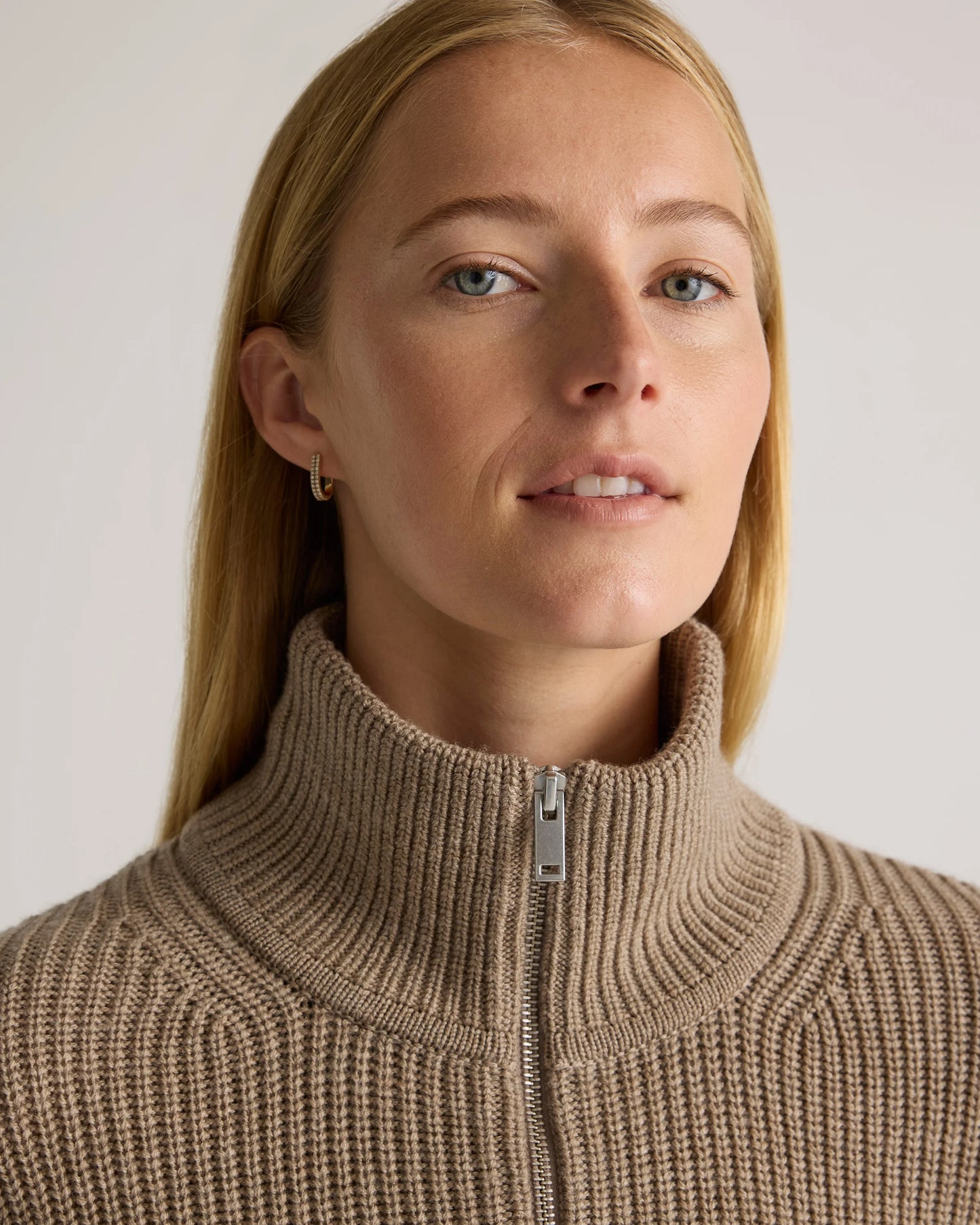 Australian Merino Wool Half Zip Sweater - XS / Heather Grey