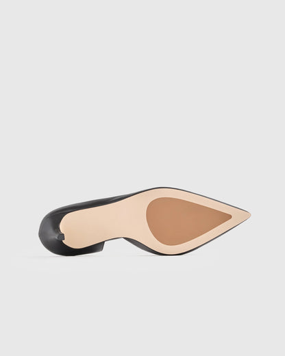 Italian Leather 75mm d'Orsay Pump - 5 / Black