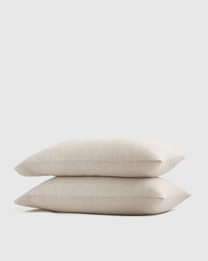 European Linen Pillowcase Set - Standard / White