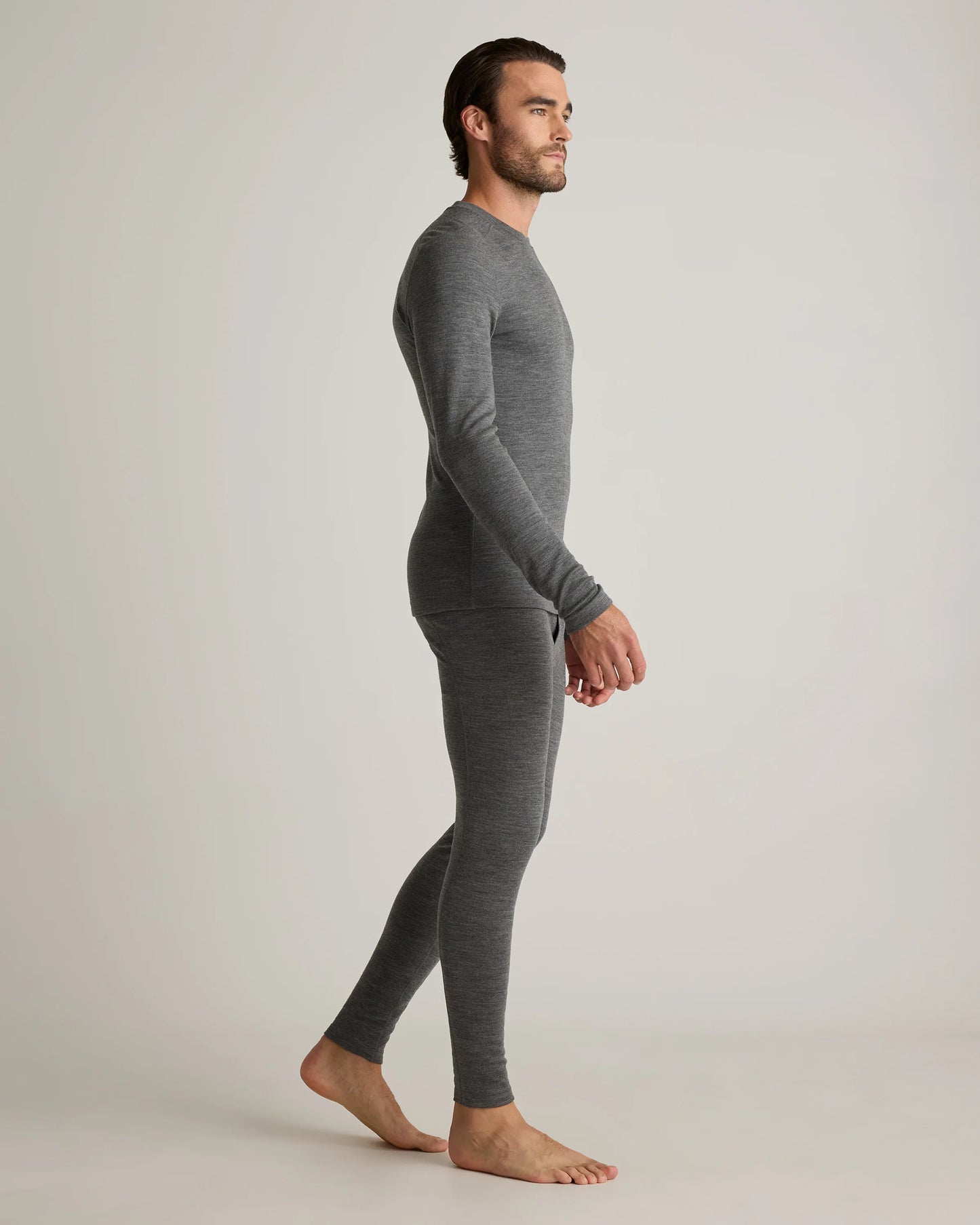 100% Merino Wool Cold Weather Base Layer Bottoms - S / Black
