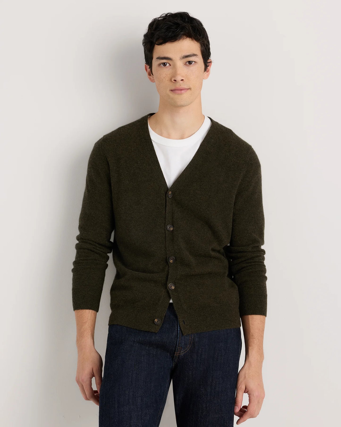 Mongolian Cashmere Cardigan Sweater - S / True Navy