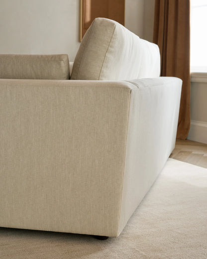 Ashford Deep Seat Sofa in Performance Chenille Linen Blend - 7ft / Snow