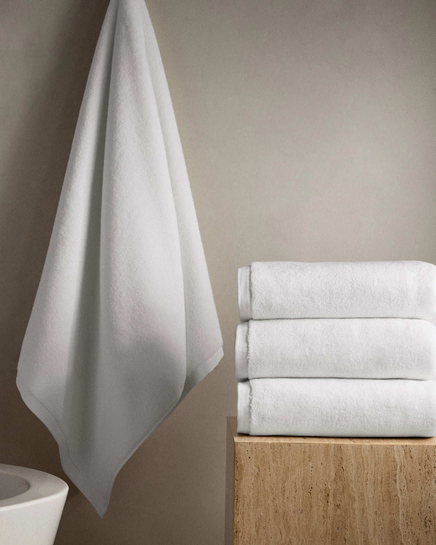 Plush Organic Turkish Cotton Bath Towel (Set of 2) - One Size / White