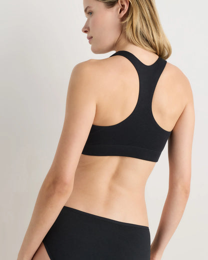 Organic Cotton Racerback Bralette (2-Pack) - XS / Black