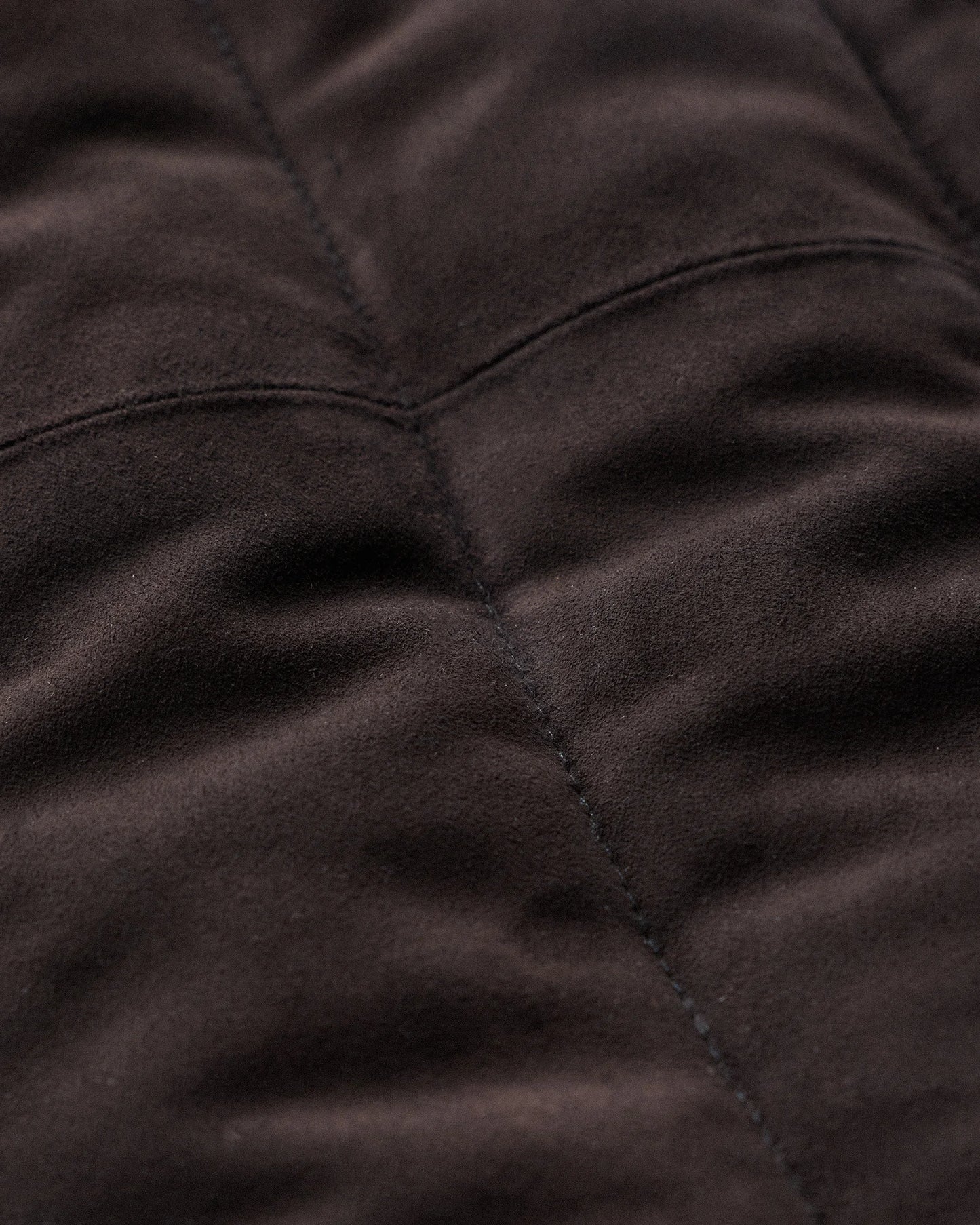 100% Suede Puffer Vest - S / Charcoal Black