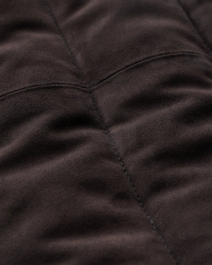 100% Suede Puffer Vest - S / Charcoal Black