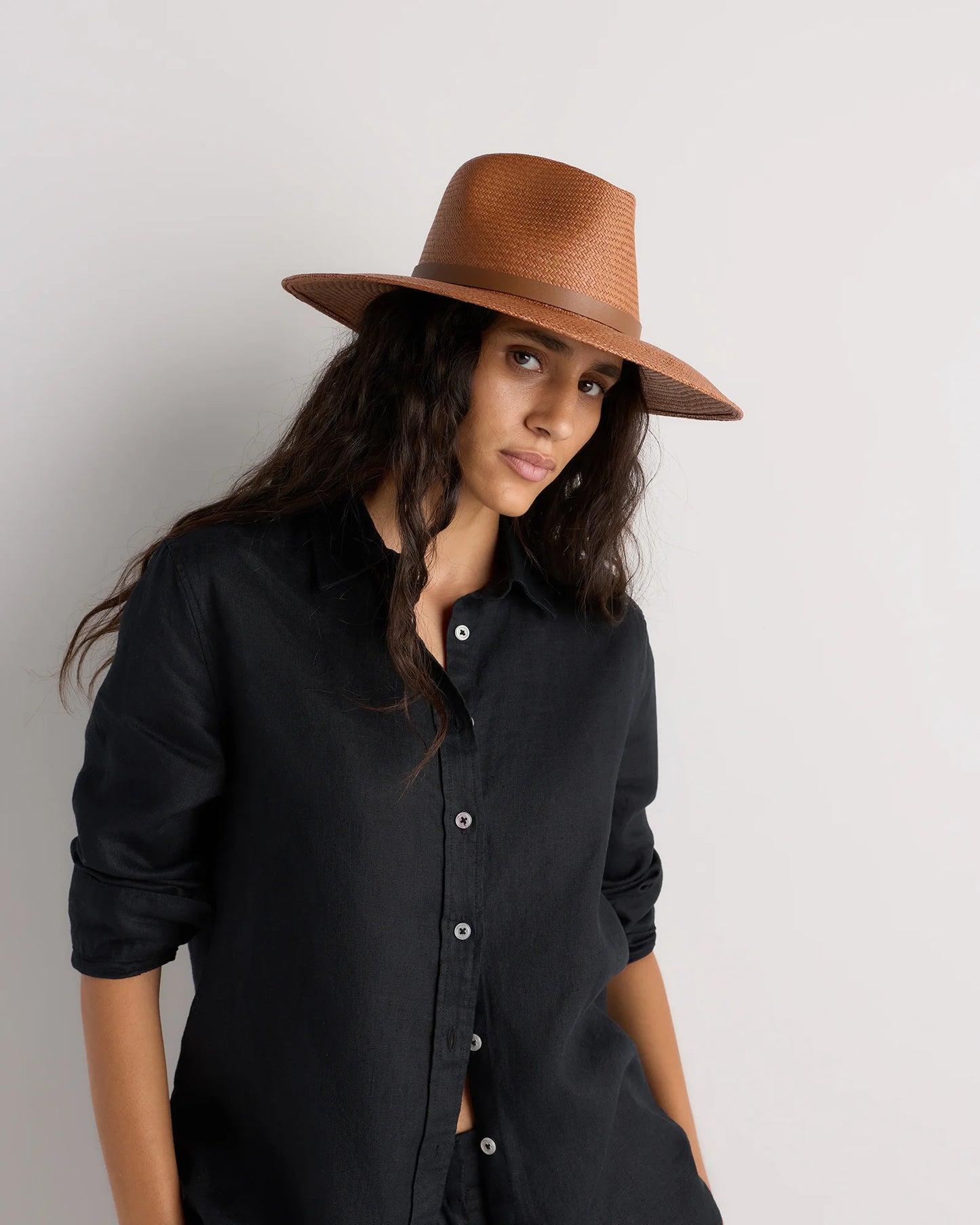 Toquilla Straw Wide Brim Panama Hat - S / Natural