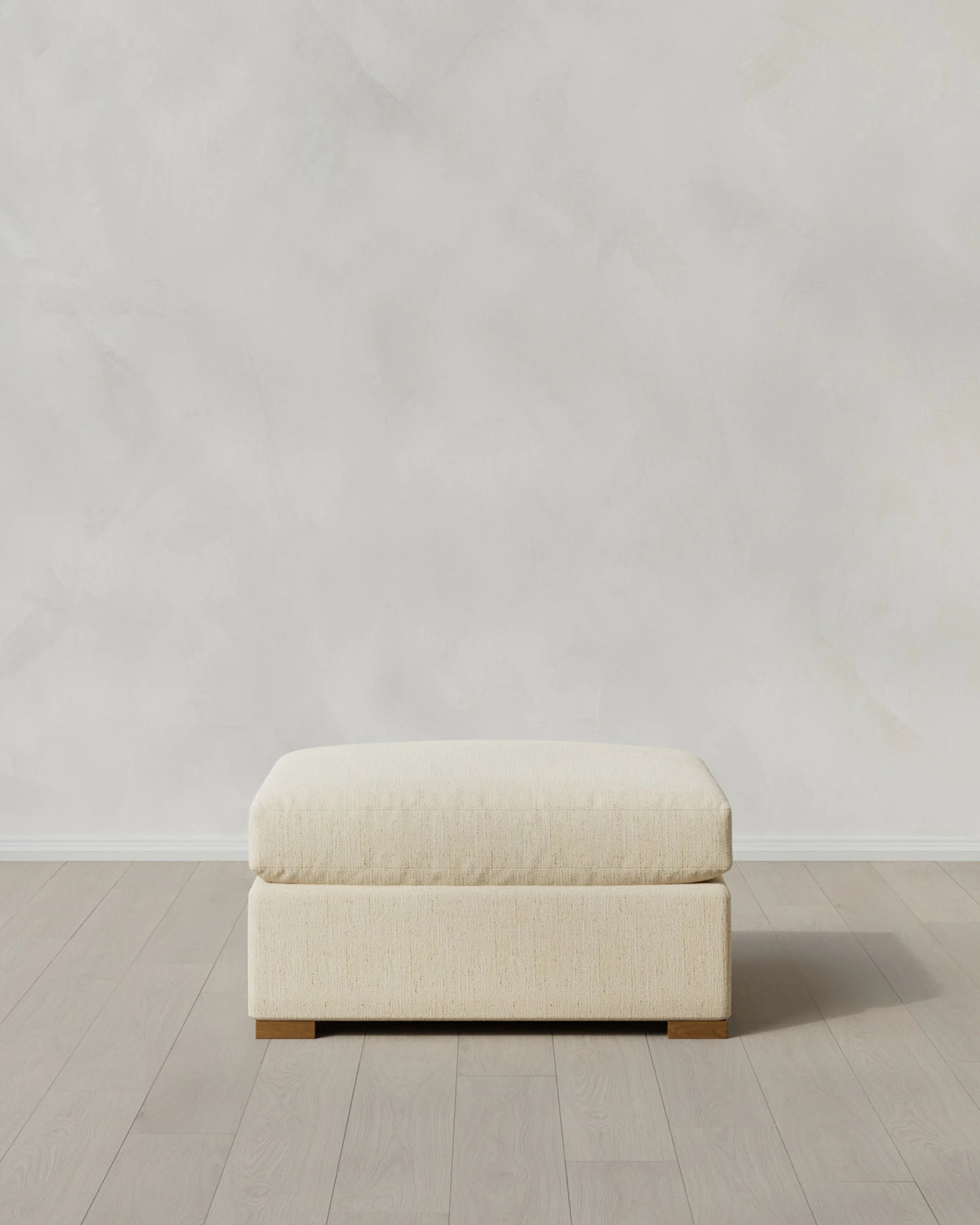 Hollis Slope Arm Ottoman in Performance Chenille Linen Blend - 37" / Snow