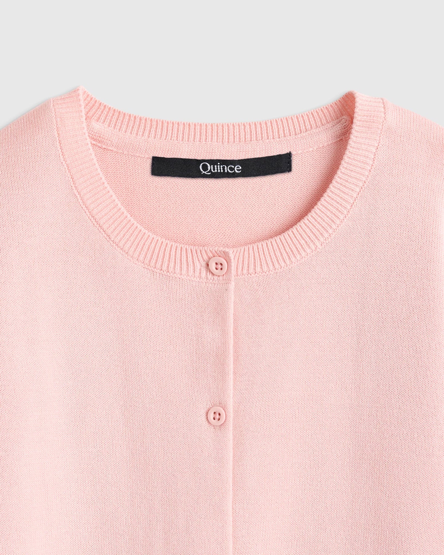 100% Organic Cotton Crewneck Cardigan - 6 / Ivory
