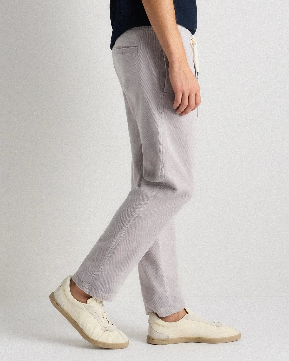 Organic Stretch Corduroy Drawstring Trousers - S / Storm Blue