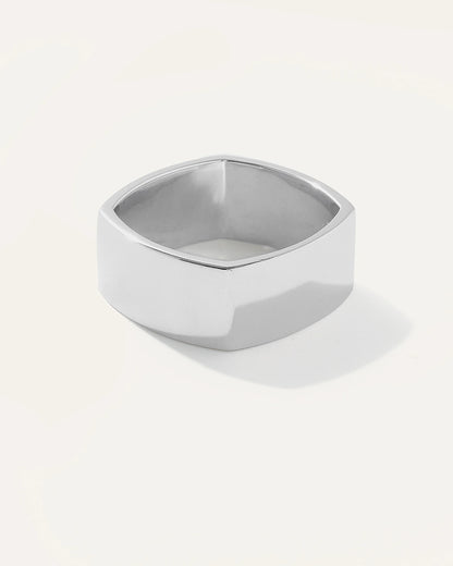 Silver Square Cigar Band Ring - 7 / Sterling Silver