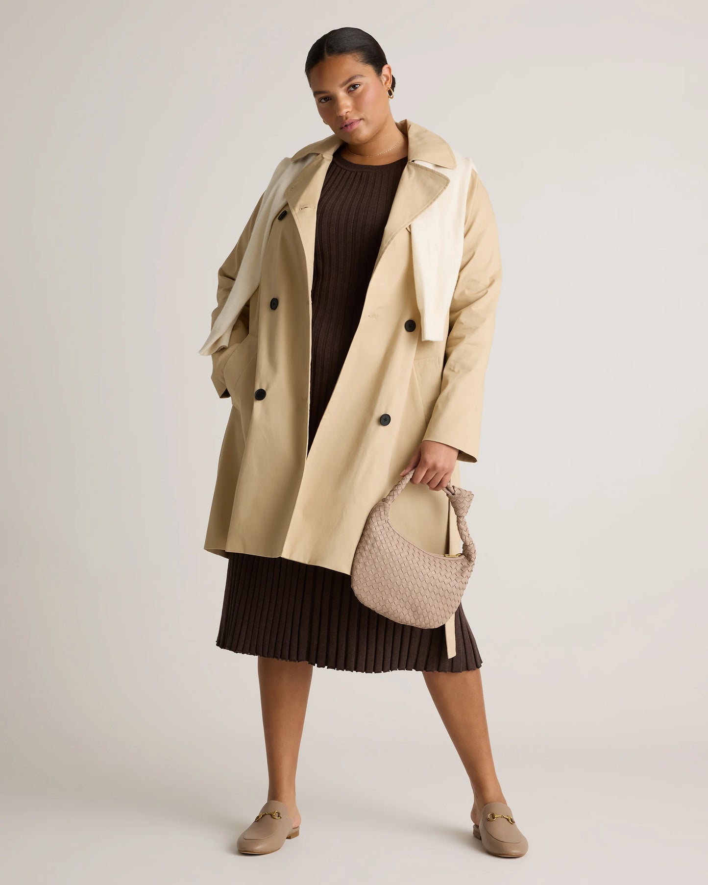 Comfort Stretch Trench Coat - XS / Navy
