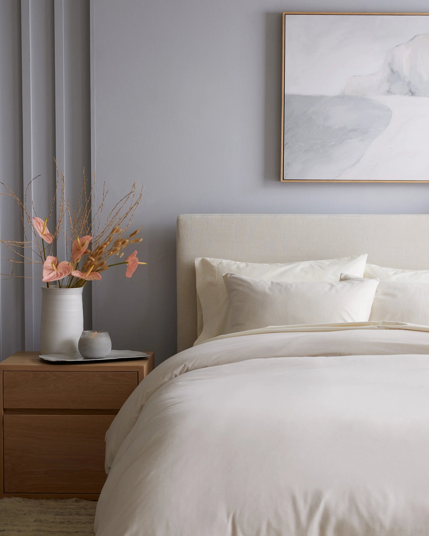 Mongolian Cashmere Cotton Duvet Cover Set - Twin / Natural