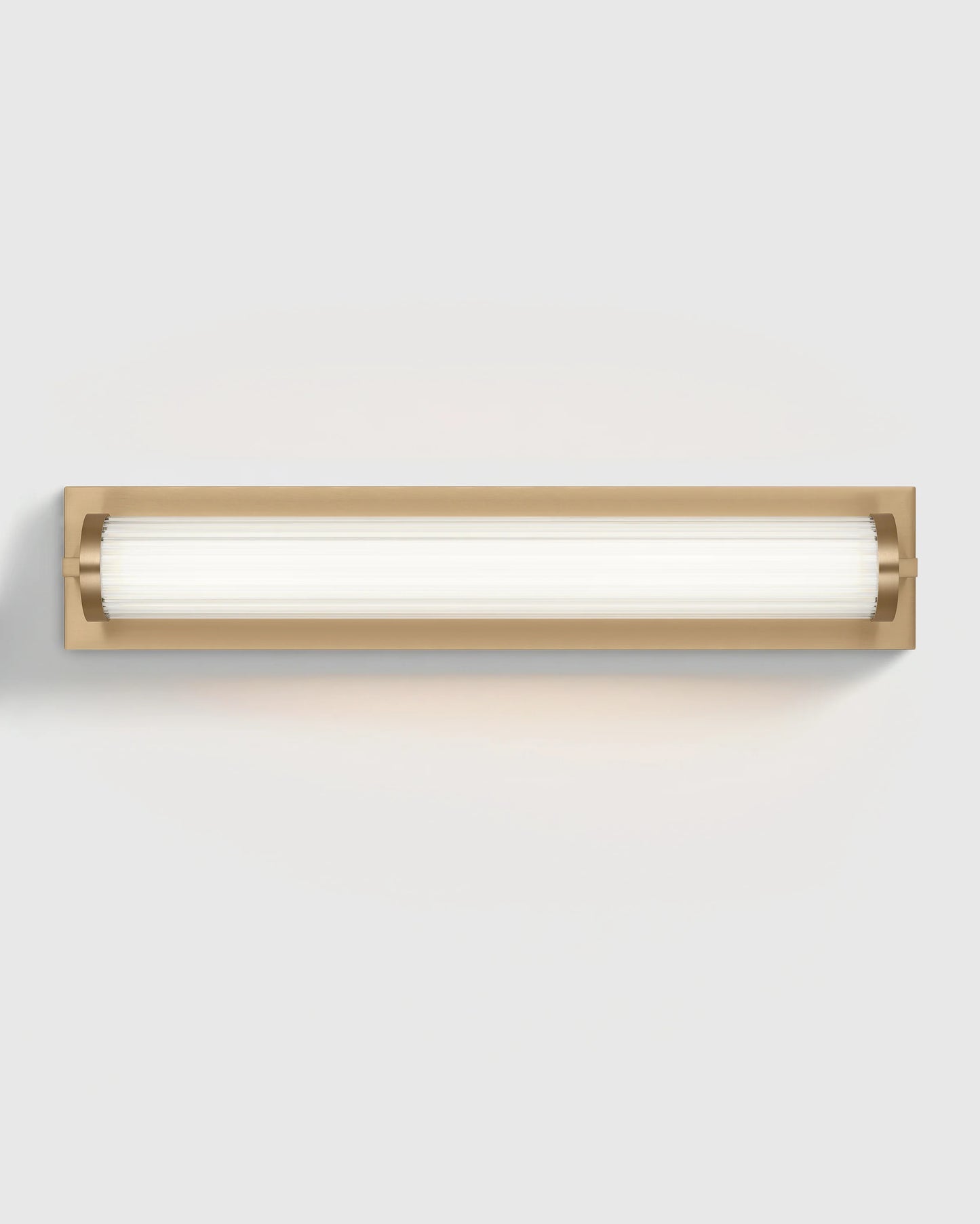 Ribbed Steel LED Vanity Sconce - 22" / Brass