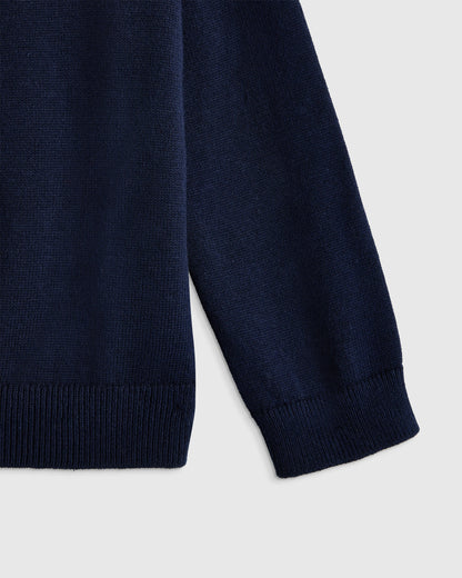 100% Organic Cotton Crewneck Cardigan - 0-3M / Ivory