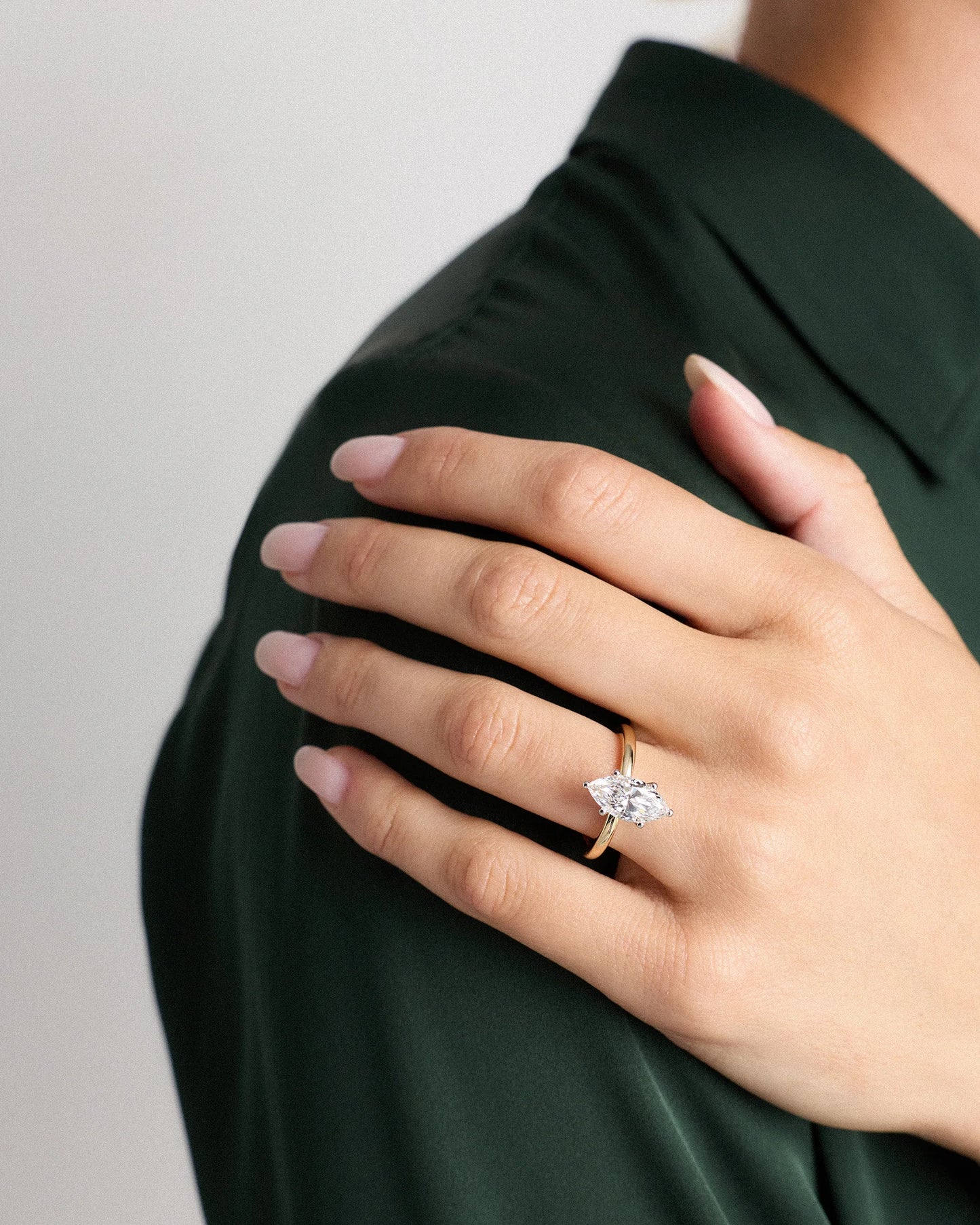 Lab Grown Diamond Marquise Comfort Fit Engagement Ring - 2ct - 4 / Yellow Gold