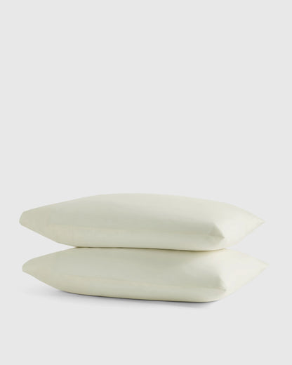 Organic Crisp Percale Pillowcase Set - Standard / White