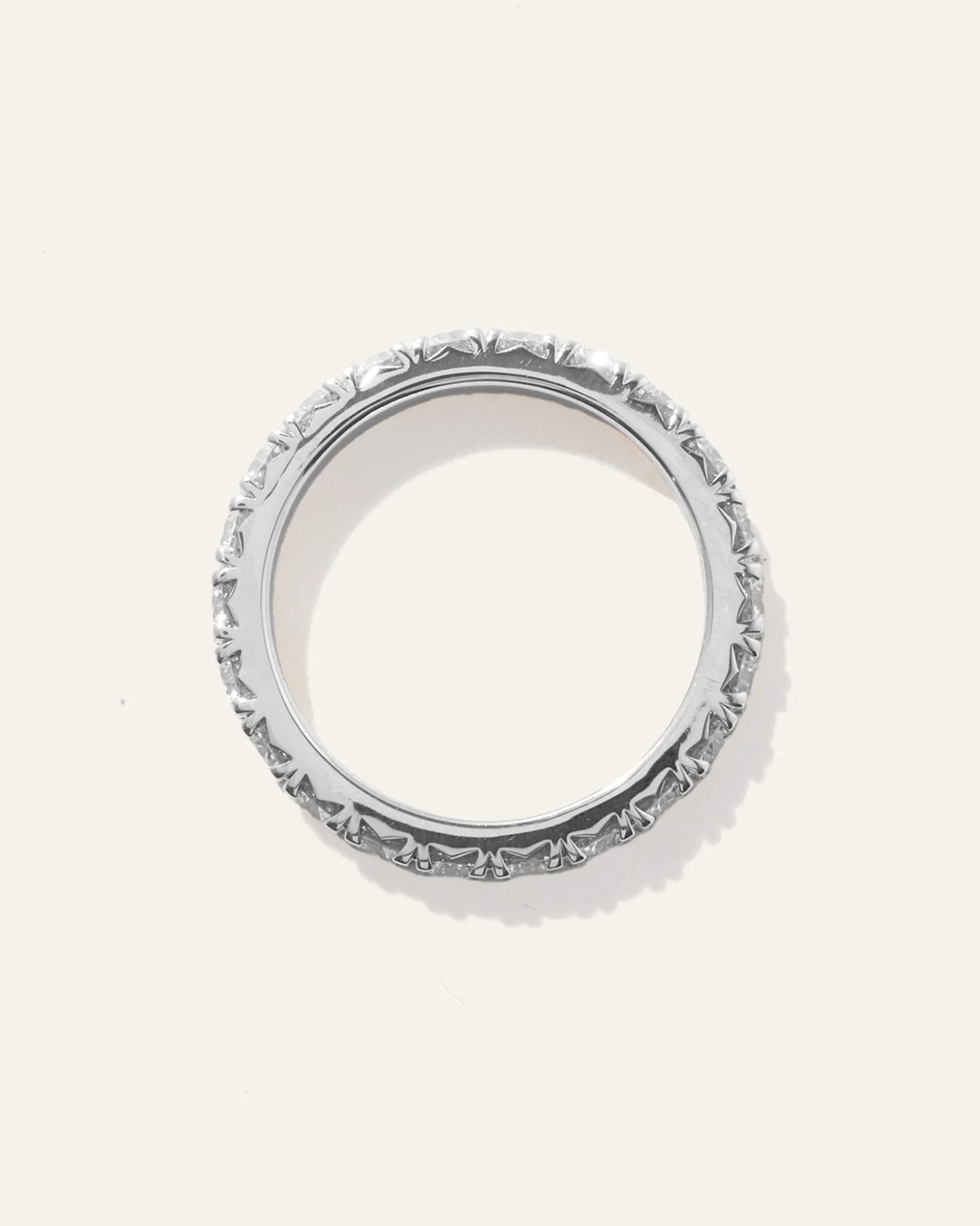 14K Gold Lab Grown Diamond French Pave Eternity Band - 5 / Yellow Gold