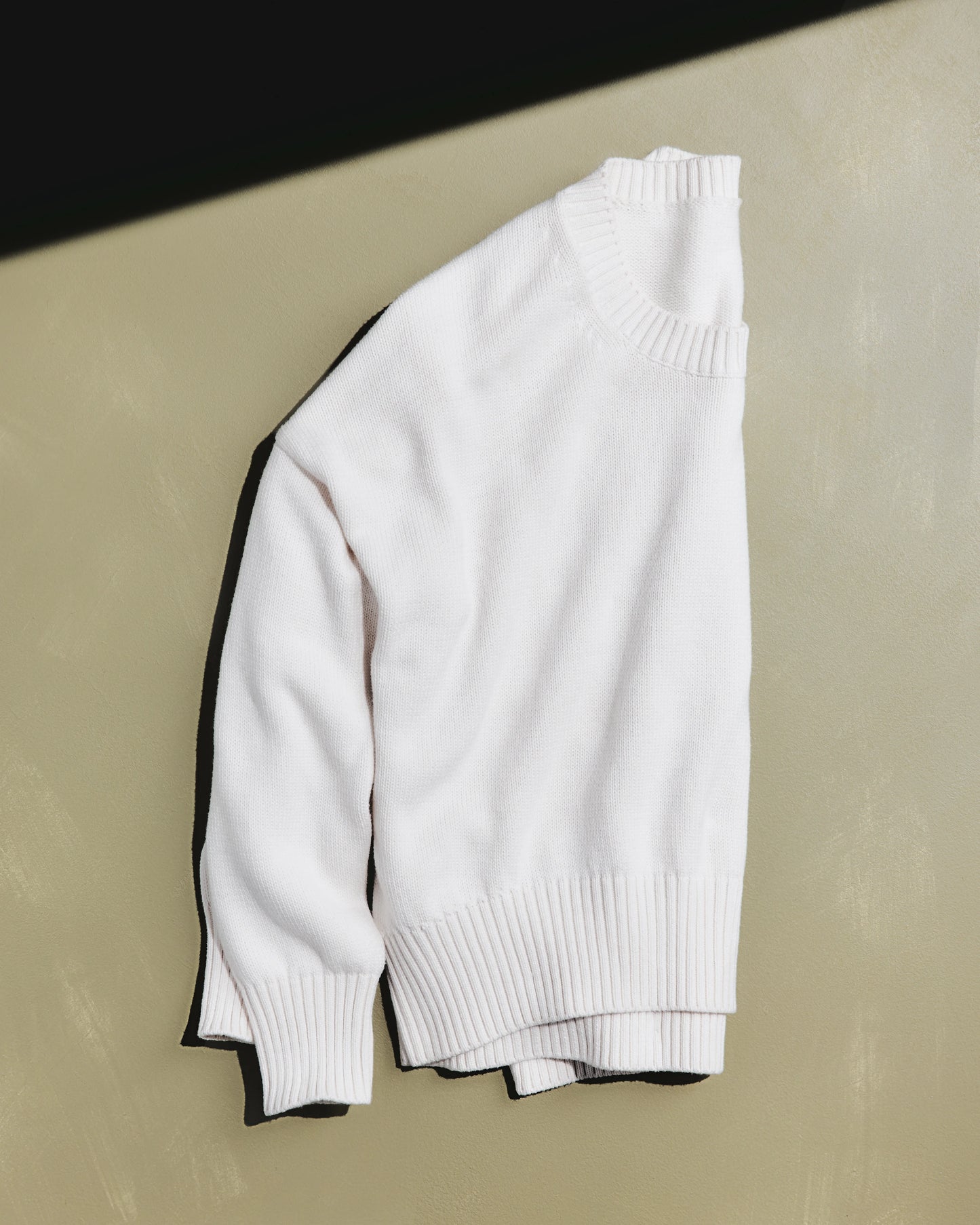 100% Organic Cotton Boyfriend Crew Sweater - XS / Speckled Beige