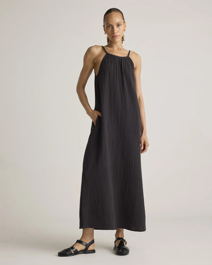 100% Organic Cotton Gauze Sleeveless Maxi Dress - XS / Spiced Orange