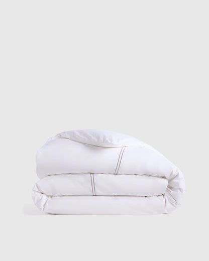 Organic Crisp Percale Duvet Cover - Twin / Ivory
