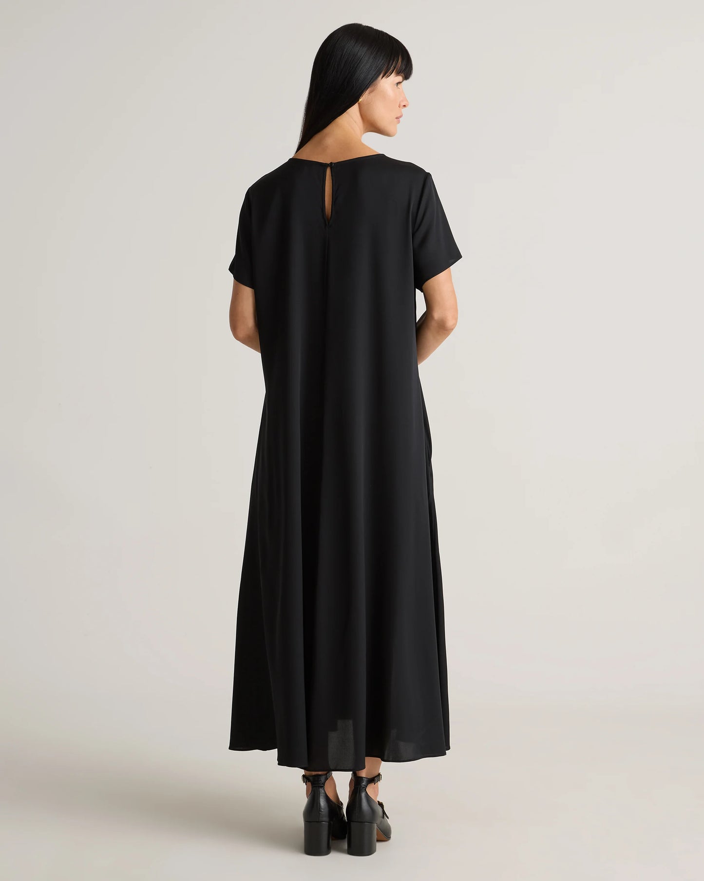 Washable Stretch Silk Voluminous Maxi Dress - XS / Moonstone Blue
