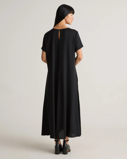 Washable Stretch Silk Voluminous Maxi Dress - XS / Moonstone Blue