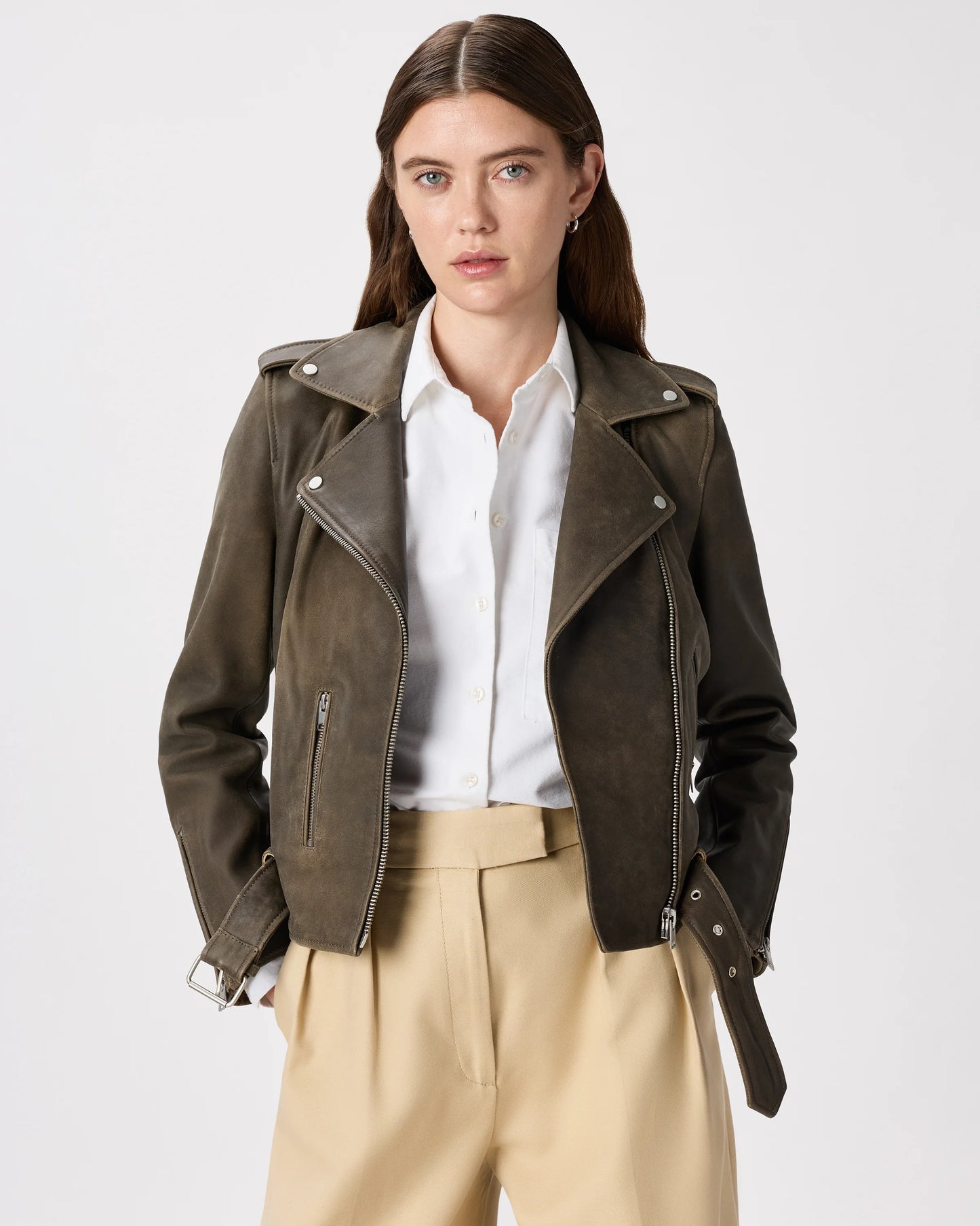 100% Leather Motorcycle Jacket - XS / Cognac