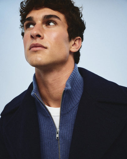 Italian Wool Peacoat - S / Cadet Blue