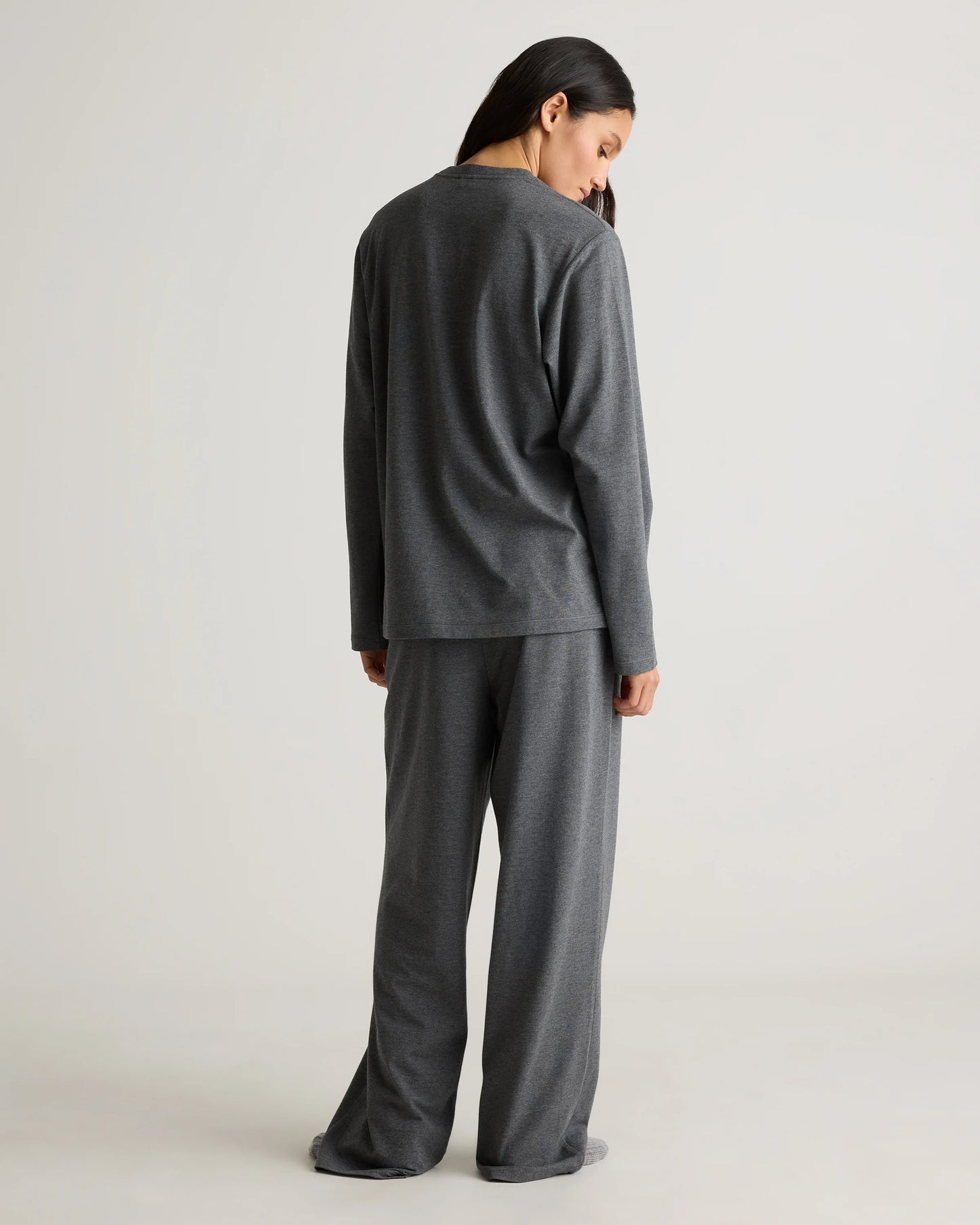 Dream Lounge Oversized Long Sleeve Pajama Set - XS / Light Heather Grey