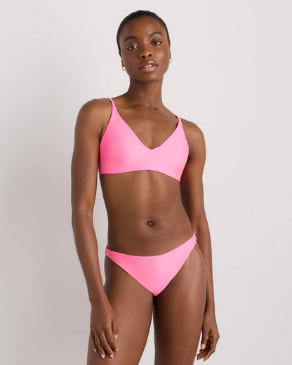 Italian V-Neck Bikini Top - XS / Black