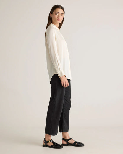 Washable Stretch Silk Blouse - XS / Moonstone Blue