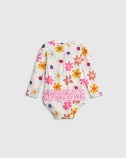 Long Sleeve Tie One-Piece Swimsuit - 2T / Soft Ditsy Floral
