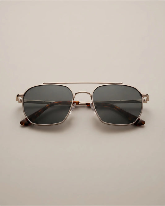 Baja Polarized Stainless Steel Sunglasses - One Size / Silver with Green lens