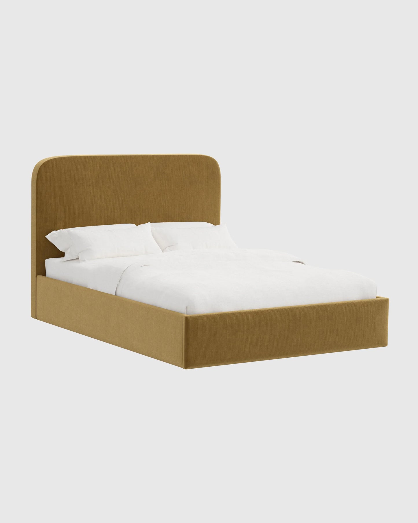 Curved Bed in Performance Velvet - Full / Walnut
