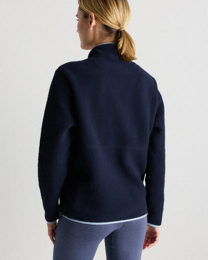 Sherpa Half-Zip Jacket - XS / Deep Navy/Spa Blue