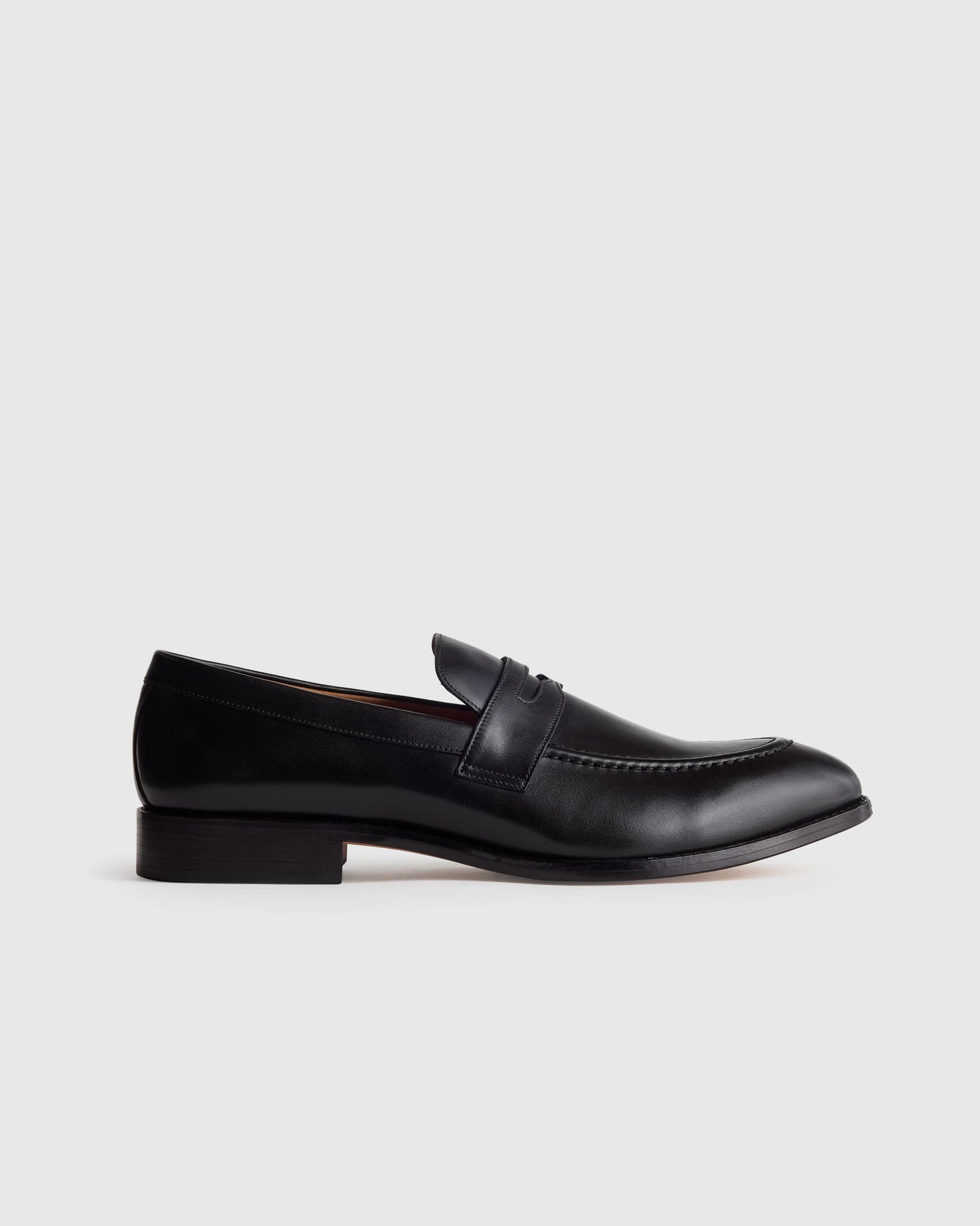 Calfskin Leather Penny Loafer - 7 / Brunette