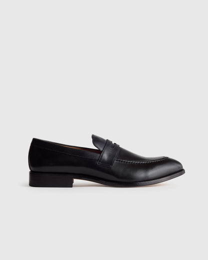 Calfskin Leather Penny Loafer - 7 / Brunette