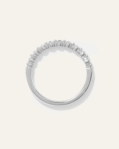 Lab Grown Diamond Single Shared Prong Halfway Band - 4 / Yellow Gold