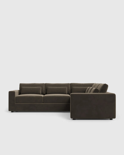 Ashford Deep Seat L Sectional in Performance Velvet - 119x119 / Taupe