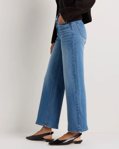 Luna Stretch Relaxed Straight Jeans - 24 / Cool Blue