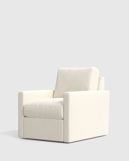 Brennan Swivel Chair in Performance Chenille Linen Blend - 32" / Slate