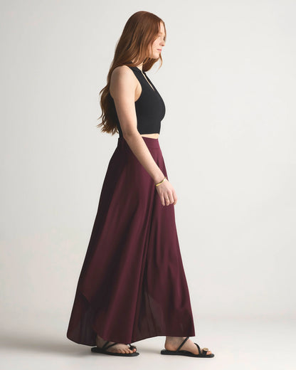 Washable Stretch Silk Palazzo Pants - XS / Black