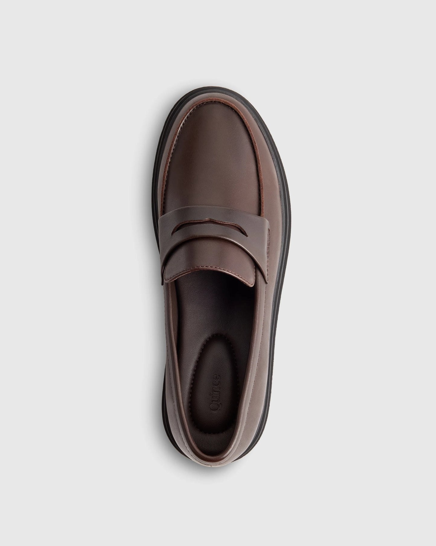 Italian Leather Lug Sole Loafer - 5 / Black