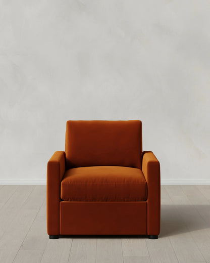 Brennan Accent Chair in Performance Velvet - One Size / Pine