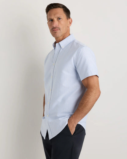 100% Organic Cotton Short Sleeve Oxford Shirt - S / Dark Coal
